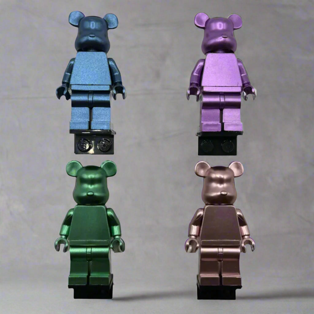 Bearbrick Monochrome Metallic Bear Minifigures – Multiple Vibrant Colors!