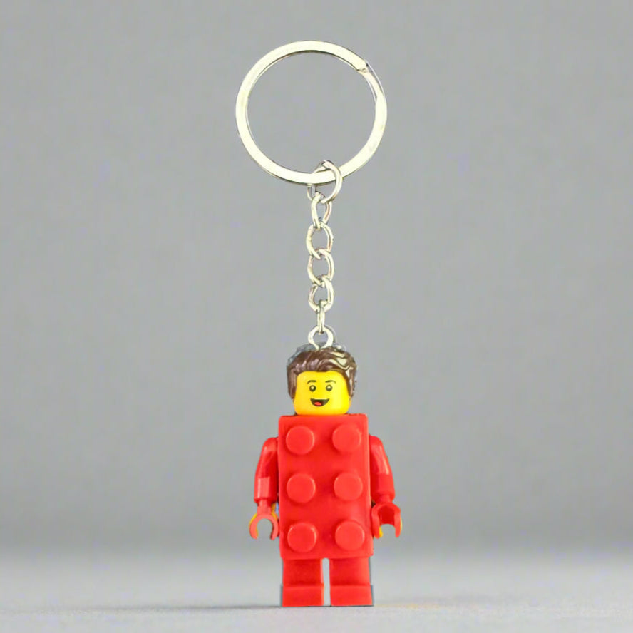 Red Brick Suit Minifigure Keychain for Lego