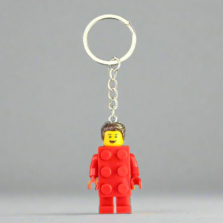 Red Brick Suit Minifigure Keychain for Lego