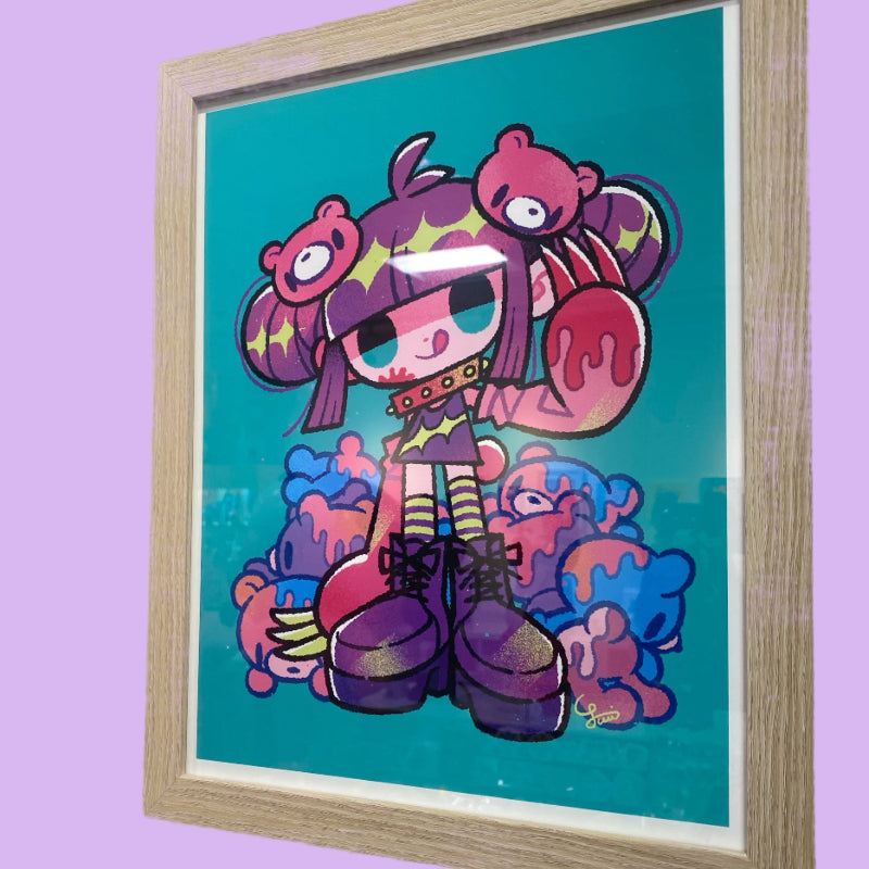 Yuri Takahashi - Strongest Me - Framed Giclee - Gloomy Bear Exhibition 2
