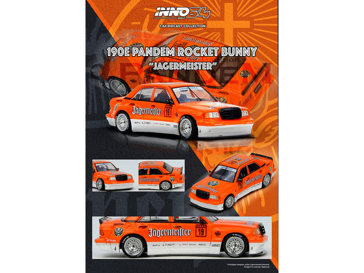 Pandem Rocket Bunny 190E #19 Jagermeister 1:64 diecast model by Inno Models