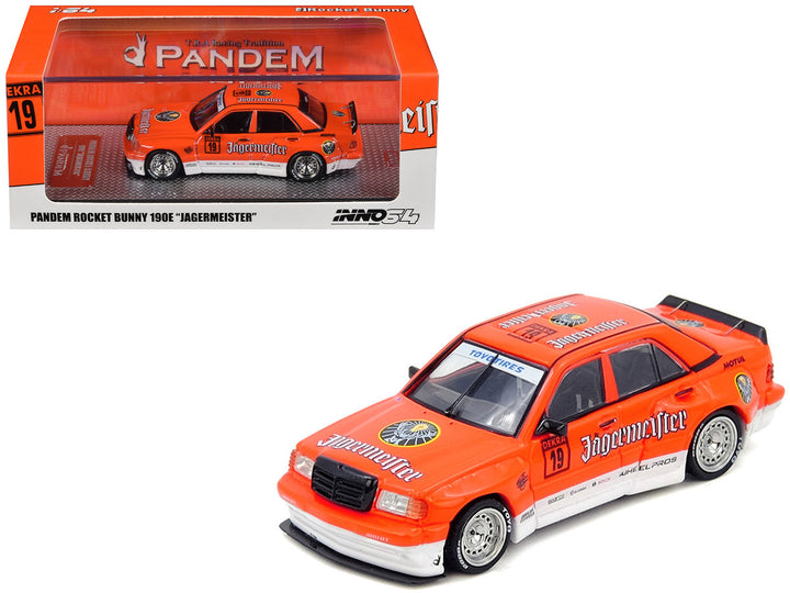 Orange and white Pandem Rocket Bunny 190E diecast collector car