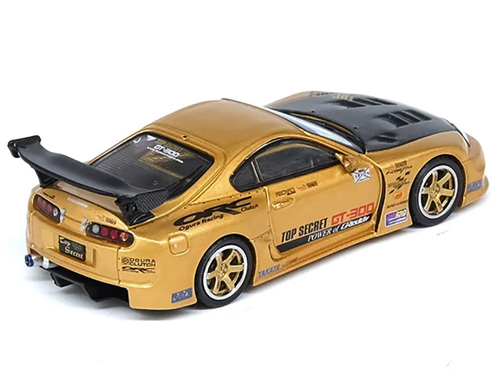 Toyota Supra (A80) "Top Secret" GT300 RHD (Right Hand Drive) Gold Metallic with Carbon Hood 1/64 Diecast Model Car by Inno Models-2