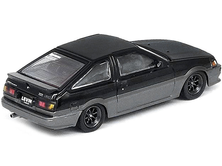 Toyota Corolla AE86 Levin RHD (Right Hand Drive) Black and Gray Metallic 1/64 Diecast Model Car by Inno Models-1