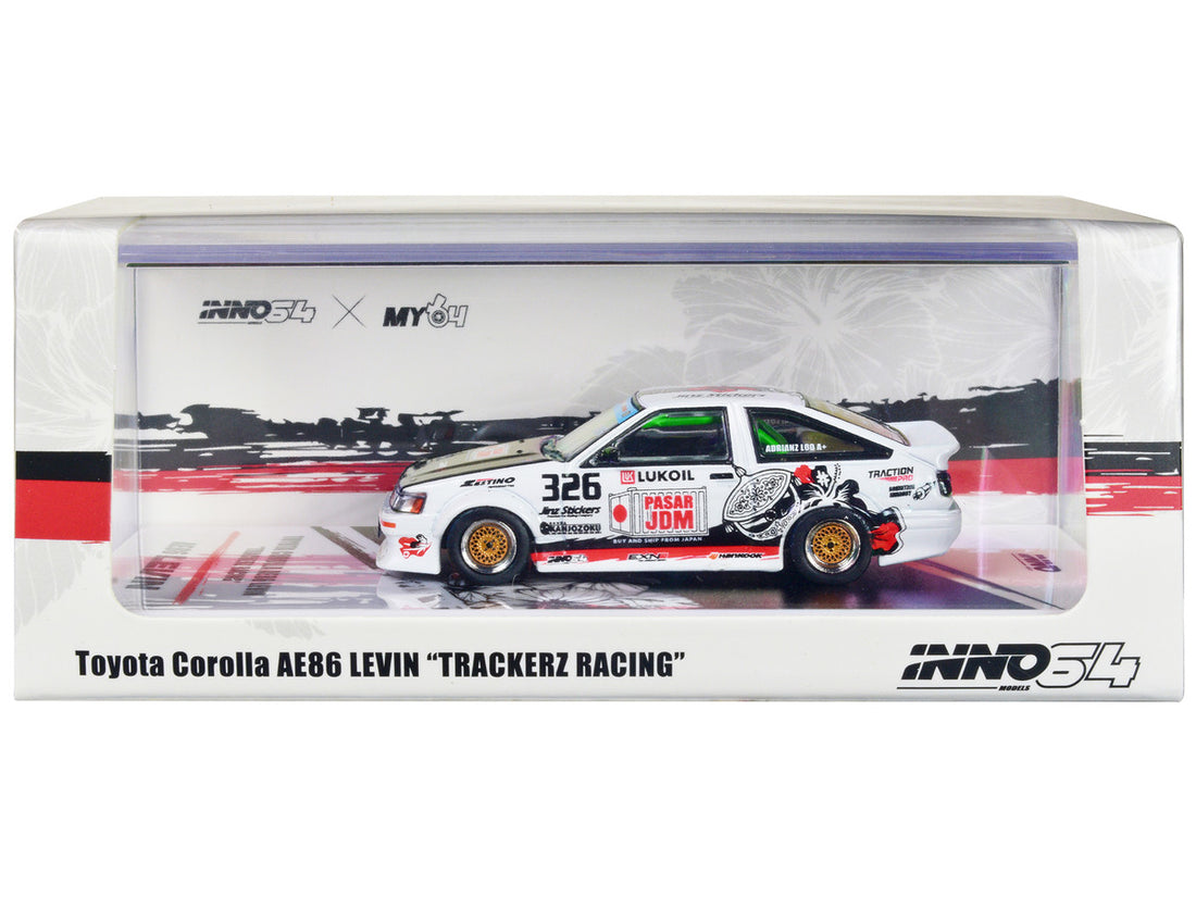 Toyota Corolla AE86 Levin RHD (Right Hand Drive) #326 "Trackerz Racing" 1/64 Diecast Model Car by Inno Models-0