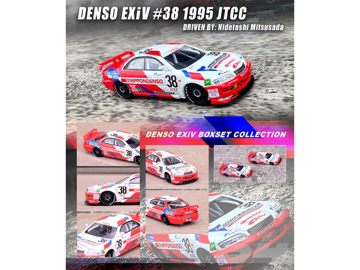 Toyota Corona EXiV #38 Hidetoshi Mitsusada and Toyota Corona EXiV #39 Tom Kristensen RHD (Right Hand Drive) "Nippon Denso" Japanese Touring Car Championship (1995) 2 piece Box Set Collection 1/64 Diecast Model Cars by Inno Models-1