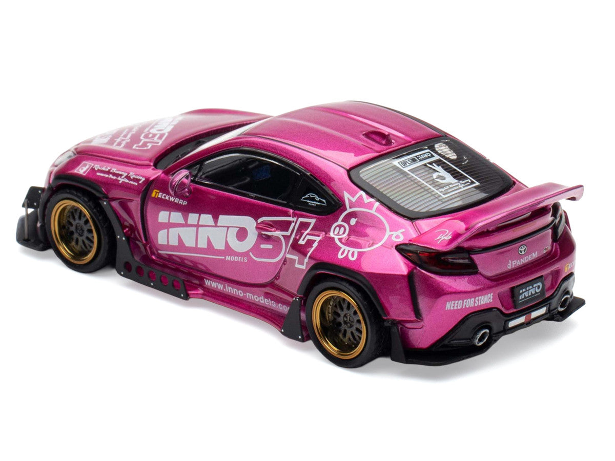 Toyota GR86 "Pandem Rocket Bunny" RHD (Right Hand Drive) Pink Metallic with Graphics "APA XPO 2025 Event Exclusive" 1/64 Diecast Model Car by Inno Models-1