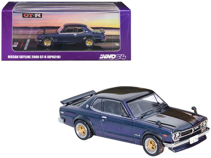 Nissan Skyline 2000 GT-R (KPGC10) RHD (Right Hand Drive) Magic Purple II Metallic 1/64 Diecast Model Car by Inno Models-0