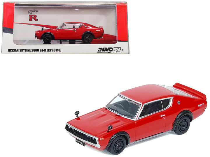 Nissan Skyline 2000 GT-R (KPGC110) RHD (Right Hand Drive) Red 1/64 Diecast Model Car by Inno Models-0