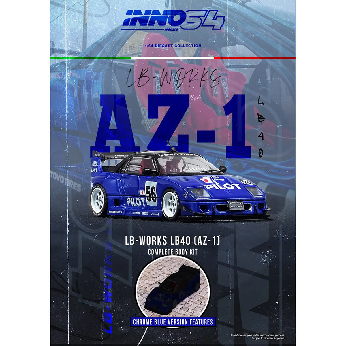 Mazda AZ-1 Liberty Walk LB40 1:64 Diecast by Inno Models – Big Boy