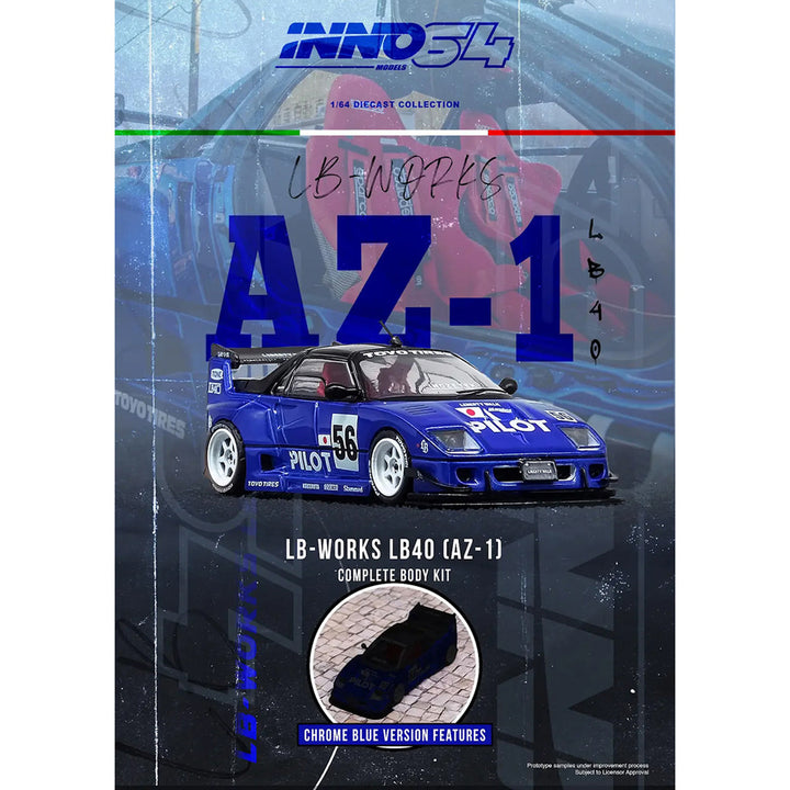 Blue Mazda AZ-1 Liberty Walk RHD collector model