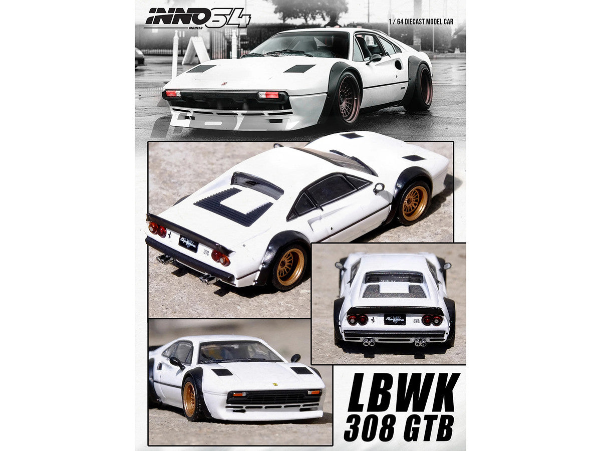 LBWK (Liberty Walk) 308 GTB White 1/64 Diecast Model Car by Inno Models-3