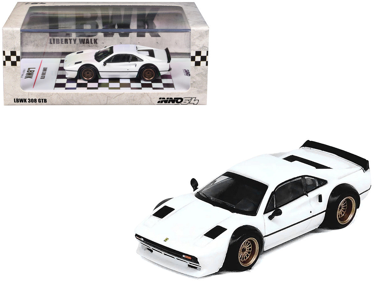 LBWK (Liberty Walk) 308 GTB White 1/64 Diecast Model Car by Inno Models-4