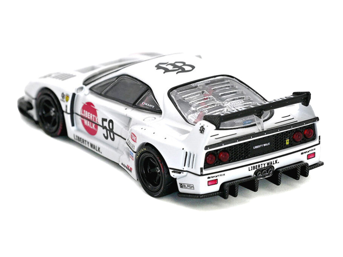 LBWK (Liberty Walk) F40 #58 White with Graphics "Collet" 1/64 Diecast Model Car by Inno Models-1
