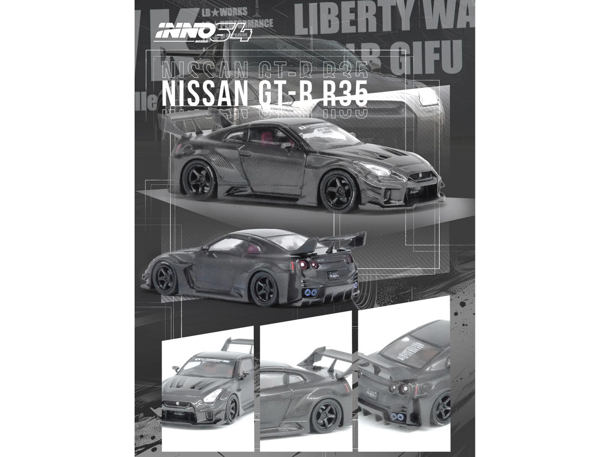 Nissan 35GT-RR RHD (Right Hand Drive) "LB-Silhouette Works GT" Full Dry Carbon 1/64 Diecast Model Car by Inno Models-1