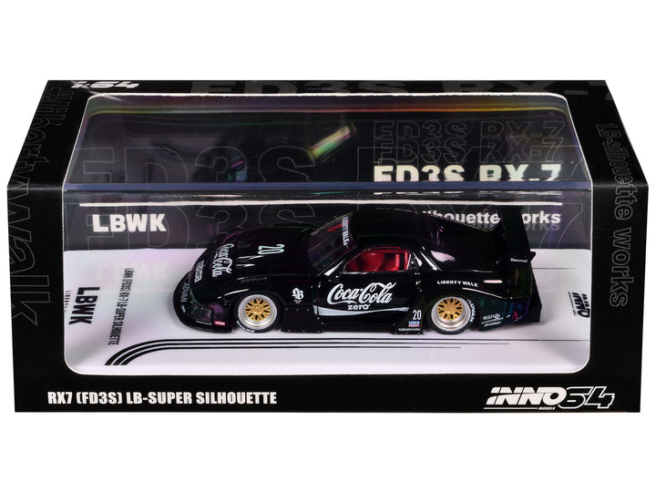 Mazda RX7 (FD3S) LB-Super-Silhouette RHD (Right Hand Drive) #20 "Coca-Cola Zero" Black 1/64 Diecast Model Car by Inno Models-0