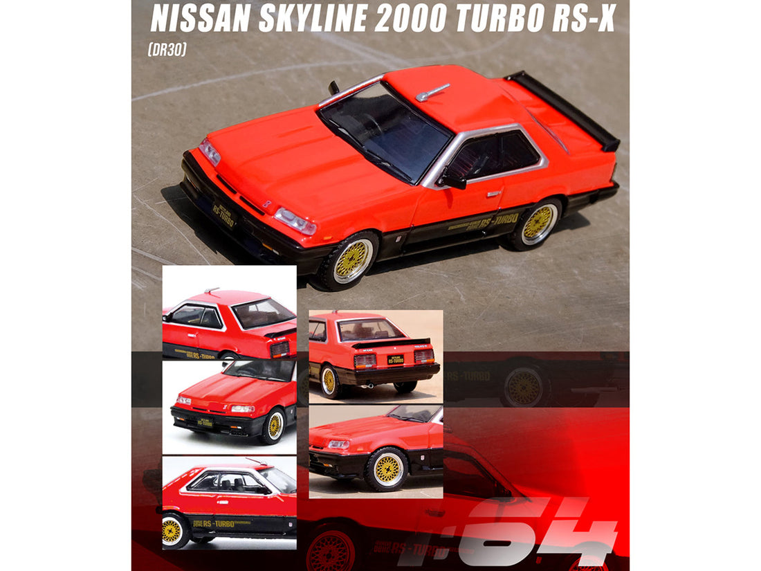 Nissan Skyline 2000 RS-X Turbo (DR30) RHD (Right Hand Drive) Red and Black 1/64 Diecast Model Car by Inno Models-2