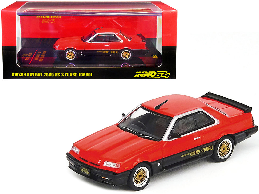 Nissan Skyline 2000 RS-X Turbo (DR30) RHD (Right Hand Drive) Red and Black 1/64 Diecast Model Car by Inno Models-0