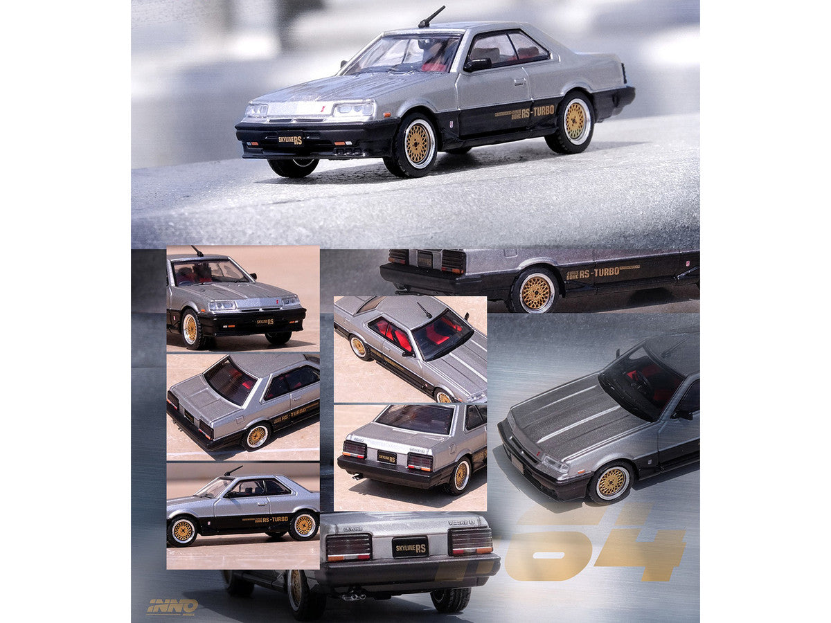 Nissan Skyline 2000 RS-X Turbo (DR30) RHD (Right Hand Drive) Silver and Black 1/64 Diecast Model Car by Inno Models-1