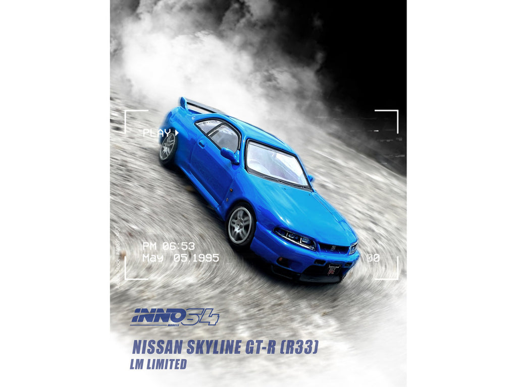 ミニカー Nissan Skyline GT-R V-Spec LM (R33) Nissan Skyline GT-R (R33) RHD (Right Hand Drive) Blue 