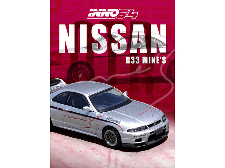 Nissan Skyline GT-R N1 (R33) RHD (Right Hand Drive) "Tuned by Mine's" Silver 1/64 Diecast Model Car by Inno Models-1