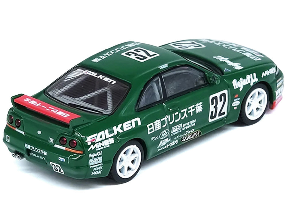 Nissan Skyline GT-R (R33) RHD (Right Hand Drive) #32 "Prince Chiba Falken" N1 Super Endurance Series "Tokachi 24 Hours" (1996) 1/64 Diecast Model Car by Inno Models-2