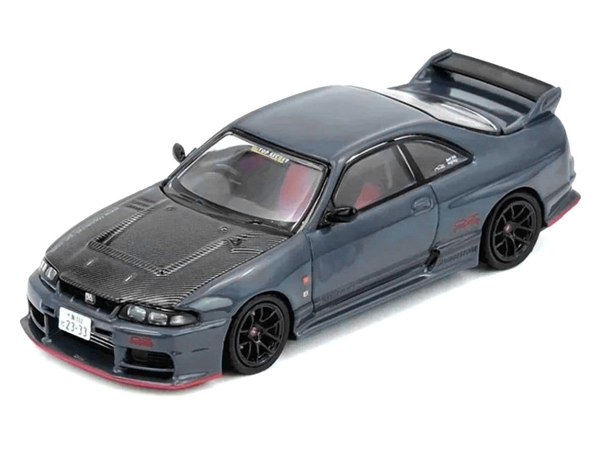 Nissan Top Secret Skyline GT-R (BCNR33) RHD (Right Hand Drive) Stealth Gray with Carbon Hood "Tokyo Auto Salon Hong Kong 2025 Event Edition" 1/64 Diecast Model Car by Inno Models 4