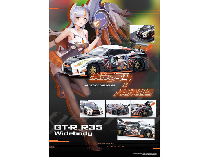 Nissan GT-R R35 Widebody AORUS X INNO64 Limited Edition 1/64 diecast model by Inno Models