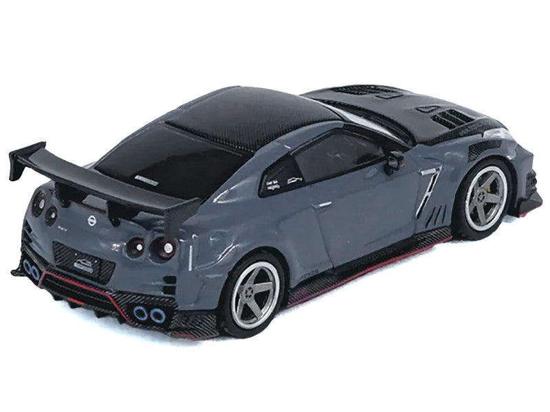 2024 Nissan GT-R (R35) Nismo "Top Secret" RHD (Right Hand Drive) Gray with Carbon Hood and Top "Hong Kong Toy Car Salon 2024 Special Edition" 1/64 Diecast Model Car by Inno Models-0