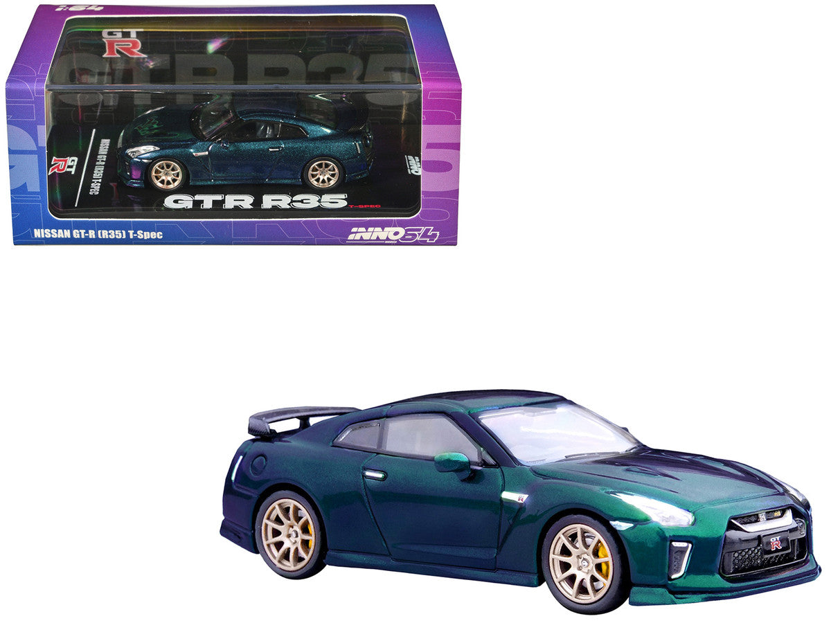 Nissan GT-R (R35) T-Spec RHD (Right Hand Drive) Midnight Purple Metallic 1/64 Diecast Model Car by Inno Models-0