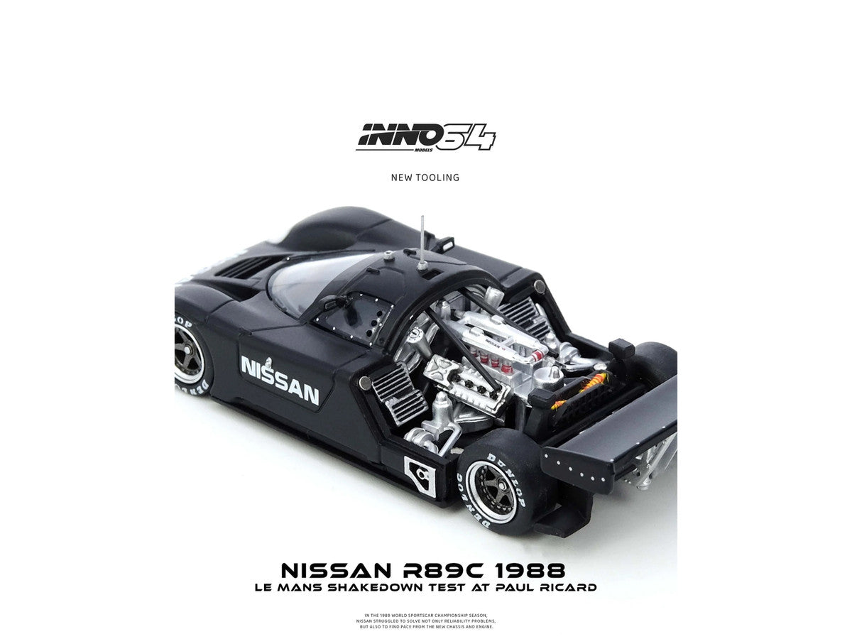 Nissan R89C Matt Black "Le Mans Shakedown Test at Paul Ricard 1988" 1/64 Diecast Model Car by Inno Models-3