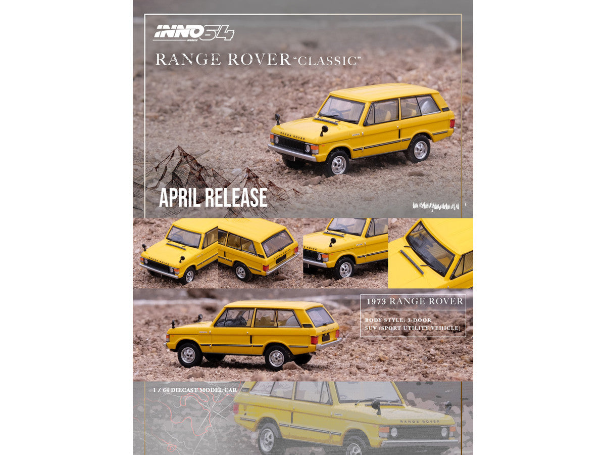Land Rover "Classic" RHD (Right Hand Drive) Sanglow Yellow 1/64 Diecast Model Car by Inno Models-1