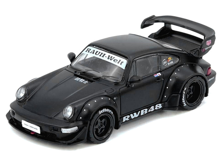 RWB 964 Matt Black 1/64 Diecast Model Car by Inno Models-1