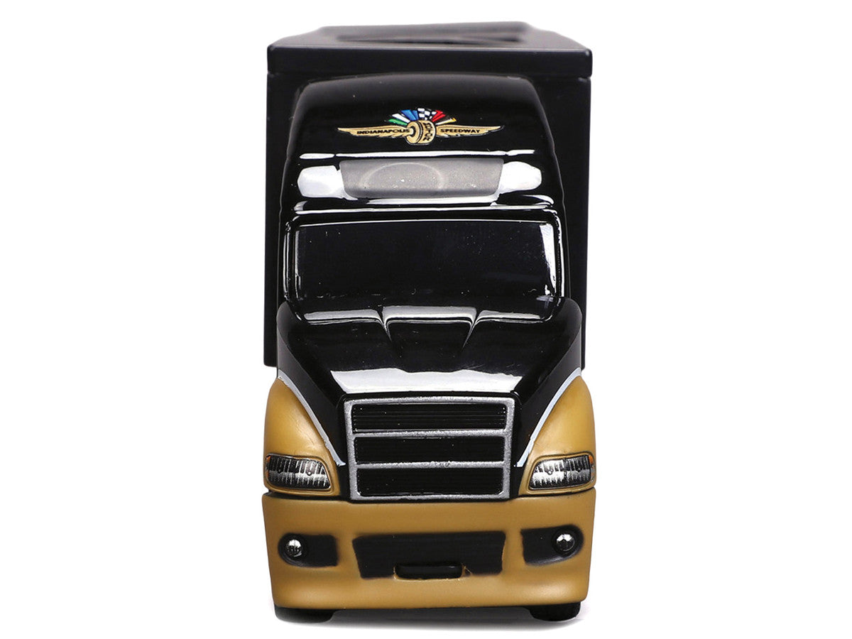 Indianapolis Motor Speedway Hauler Black and Gold 1/64 Diecast Model Car by IXO Models