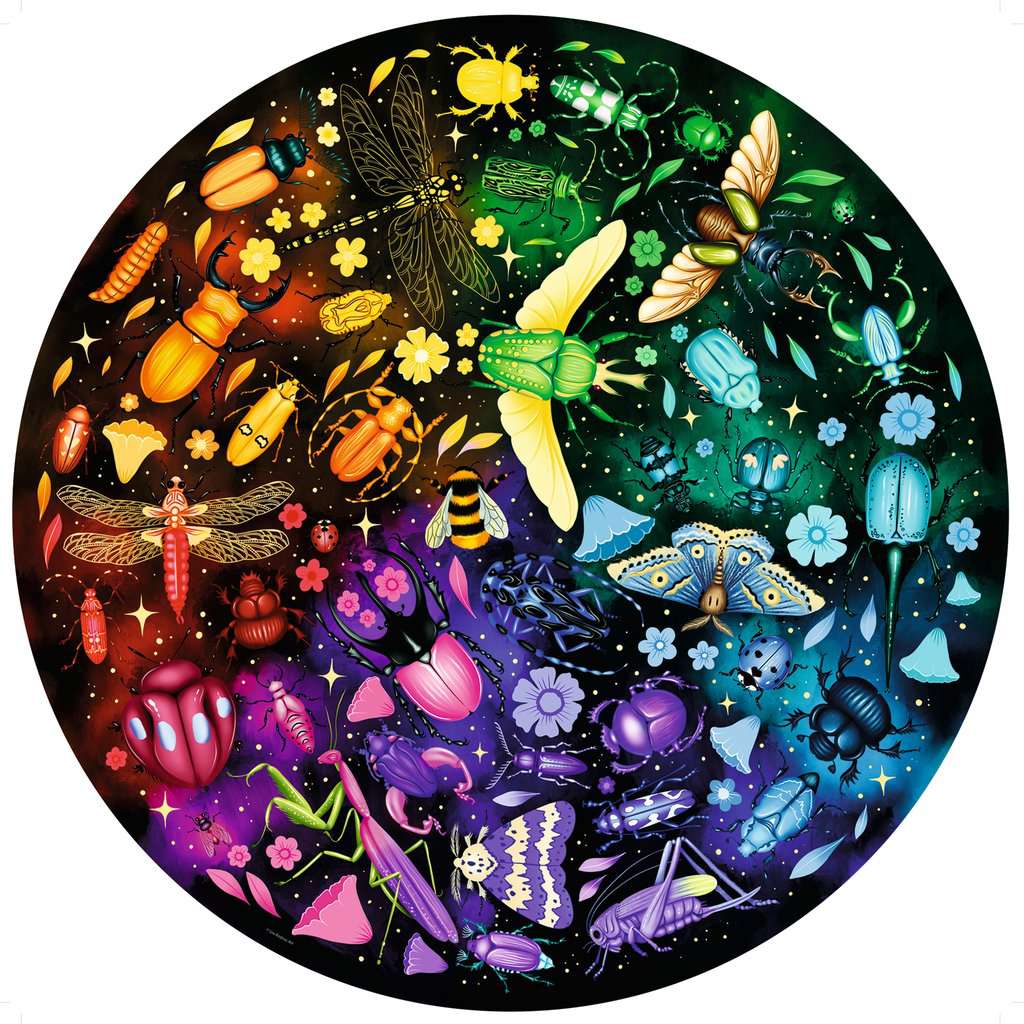 Insects "Circle of Colors" 500 Piece Round Jigsaw Puzzle Ravensburger 2