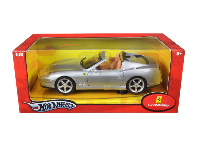 Ferrari Super America Diecast Model Silver 1/18 Diecast Model Car by Hot Wheels-0