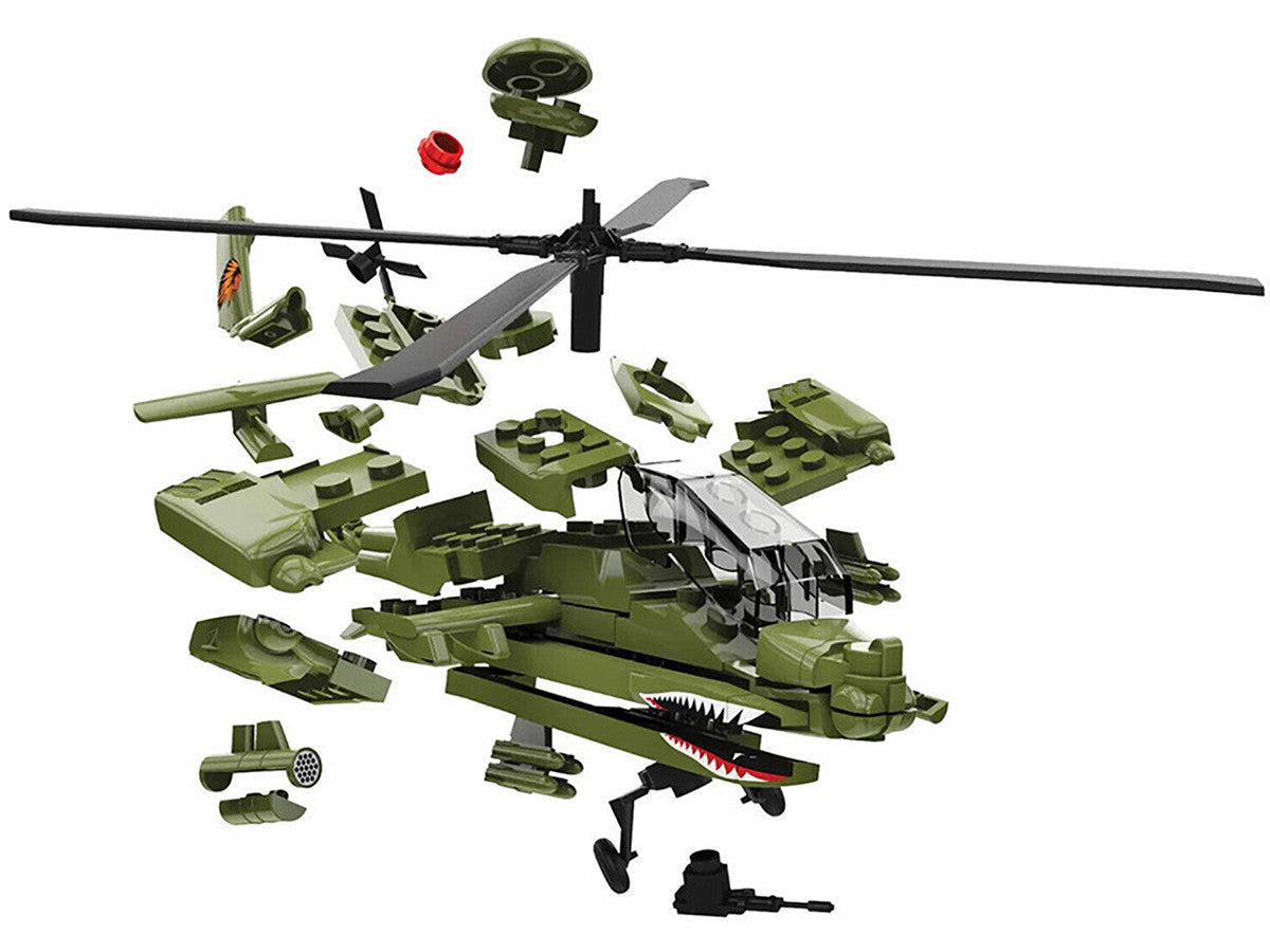 Skill 1 Model Kit  Apache Snap Together Painted Plastic Model Helicopter Kit by Airfix Quickbuild-4