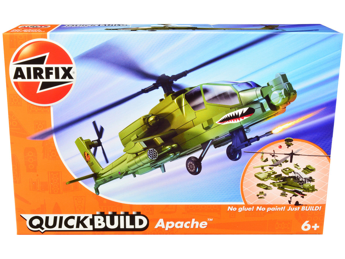 Skill 1 Model Kit  Apache Snap Together Painted Plastic Model Helicopter Kit by Airfix Quickbuild-0