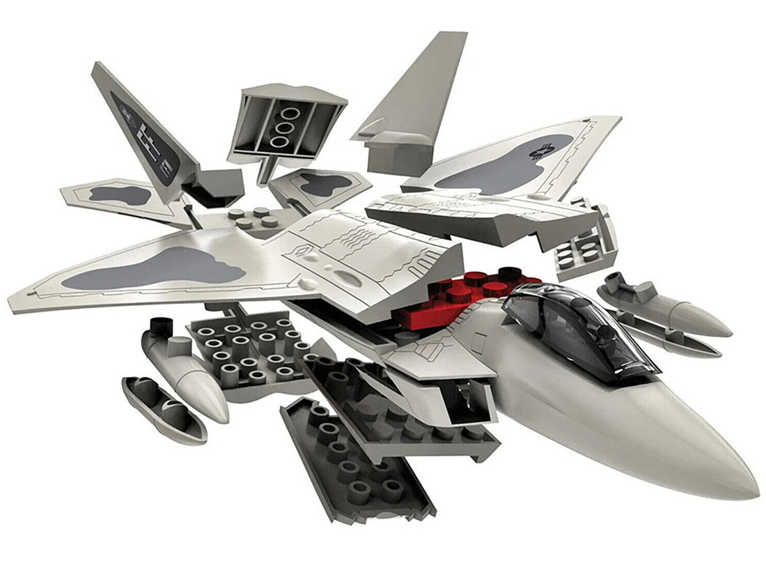 Skill 1 Model Kit F22 Raptor Snap Together Painted Plastic Model Airplane Kit by Airfix Quickbuild-4