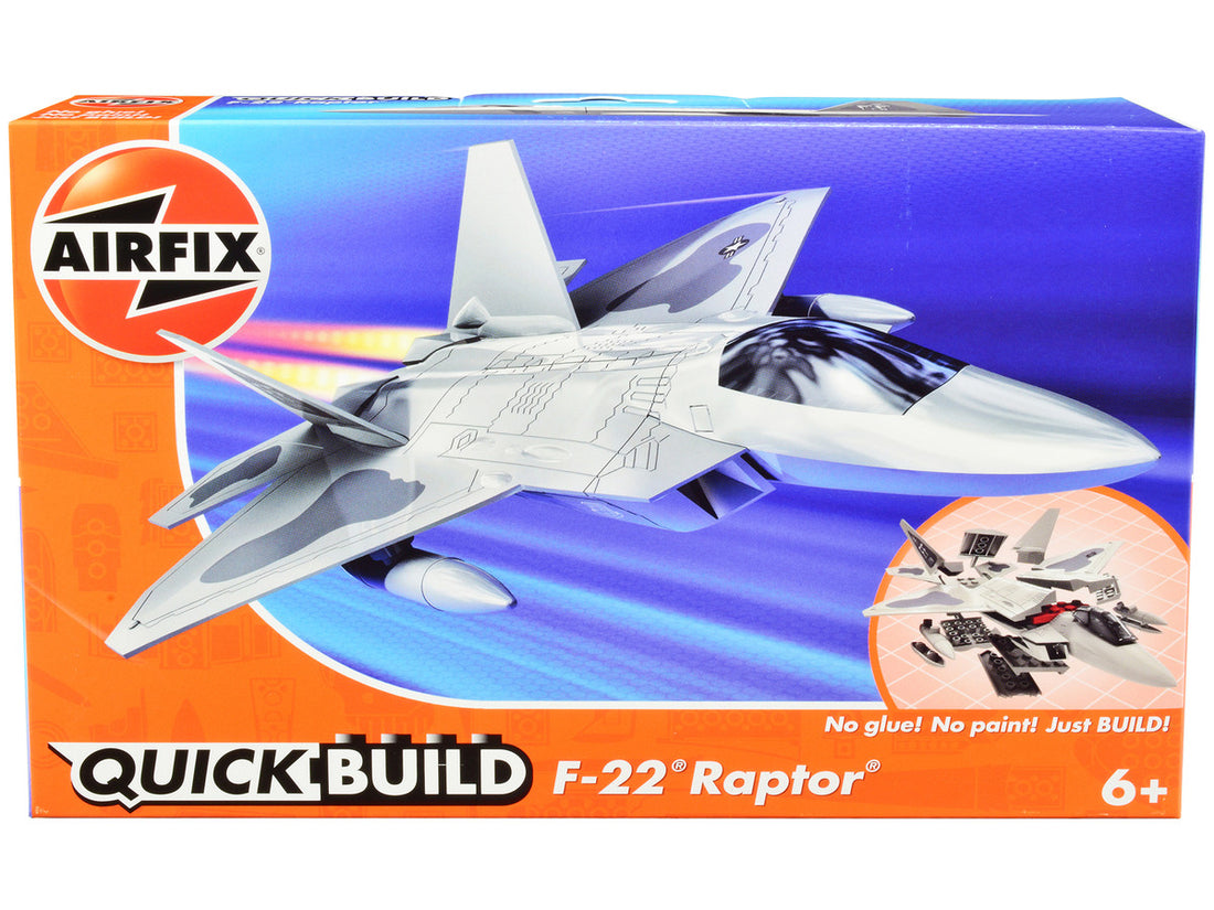 Skill 1 Model Kit F22 Raptor Snap Together Painted Plastic Model Airplane Kit by Airfix Quickbuild-0