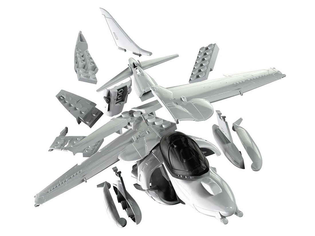 Skill 1 Model Kit Harrier Jump Jet Snap Together Painted Plastic Model Airplane Kit by Airfix Quickbuild-3