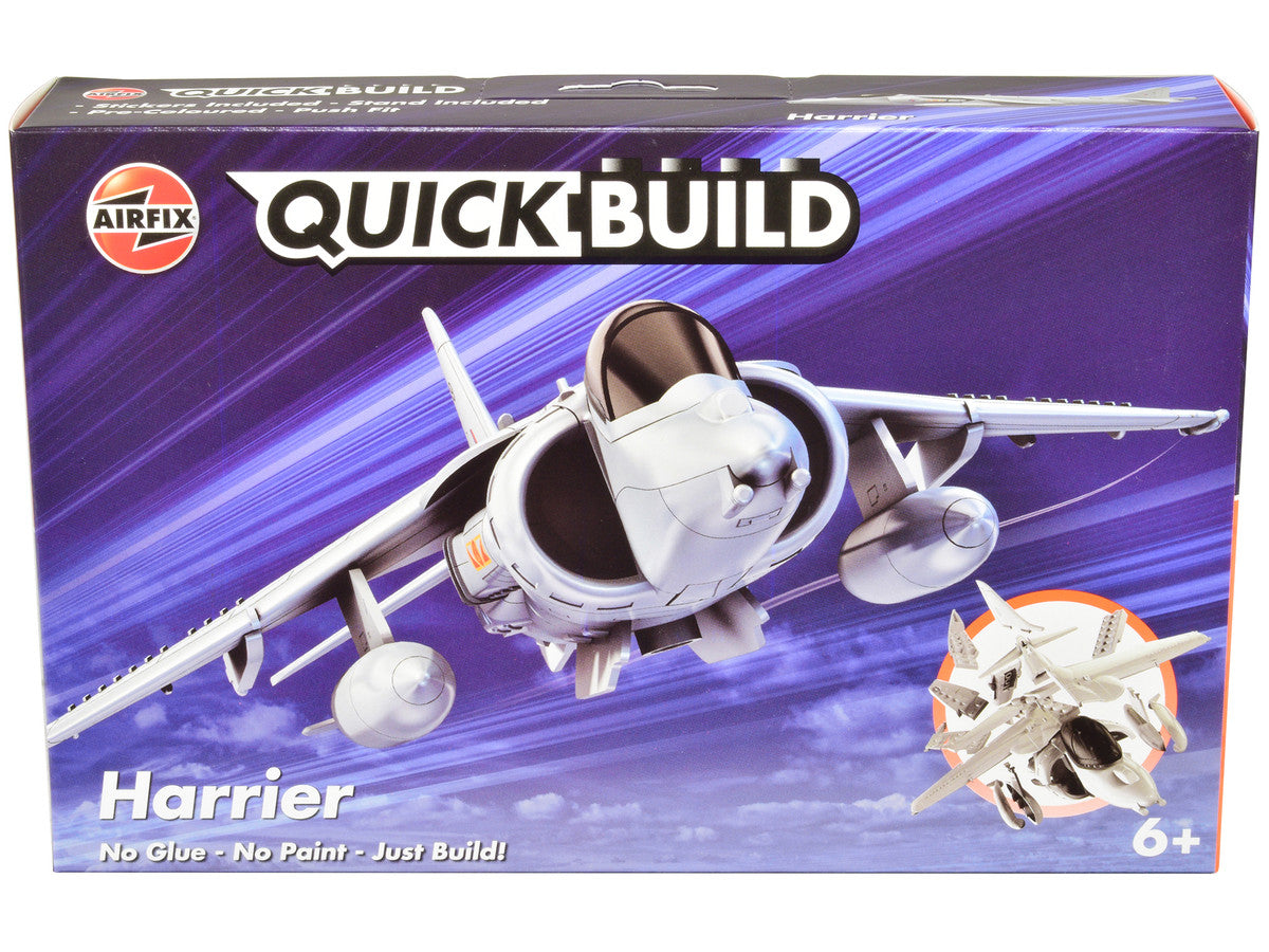 Skill 1 Model Kit Harrier Jump Jet Snap Together Painted Plastic Model Airplane Kit by Airfix Quickbuild-0