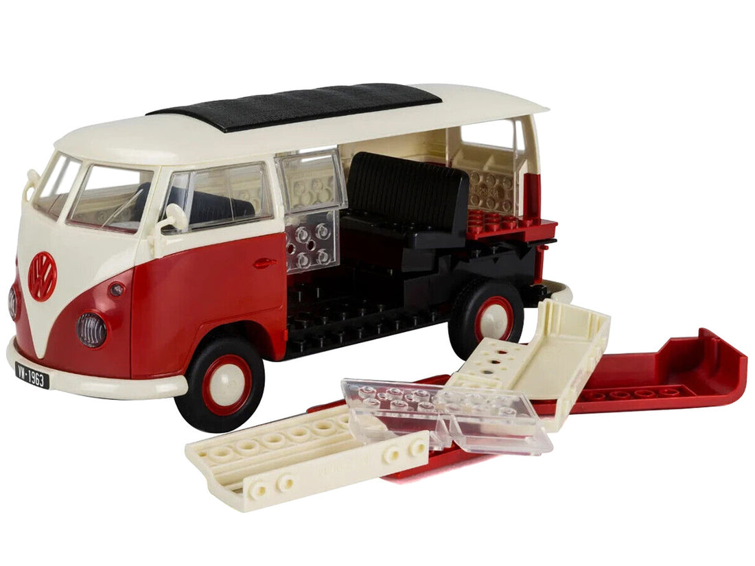 Skill 1 Model Kit Volkswagen Camper Van Red Snap Together Model by Airfix Quickbuild-2