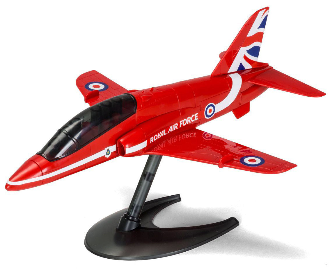 Skill 1 Model Kit Royal Air Force Red Arrows Hawk Aircraft Red Snap Together Painted Plastic Model Airplane Kit by Airfix Quickbuild-1