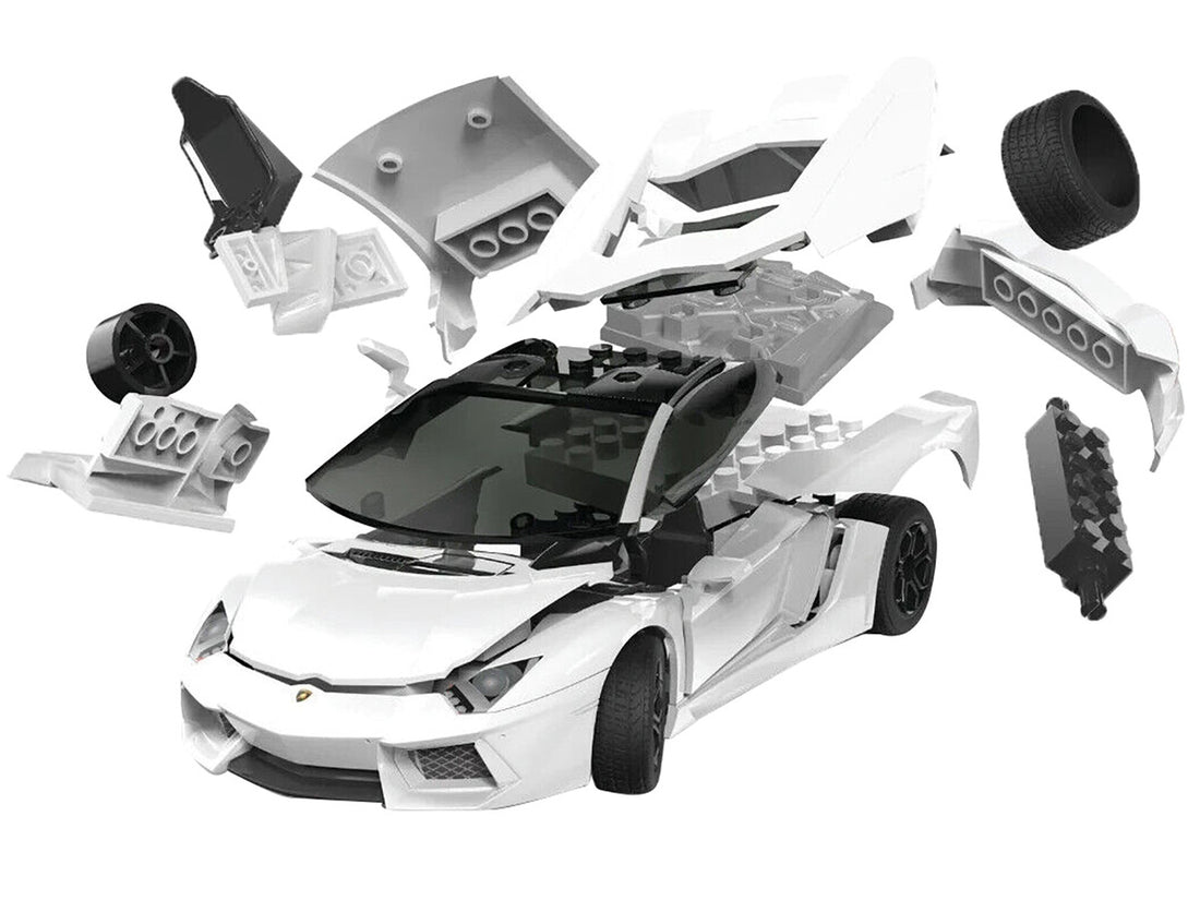 Skill 1 Model Kit Lamborghini Aventador LP 700-4 White Snap Together Model by Airfix Quickbuild-2