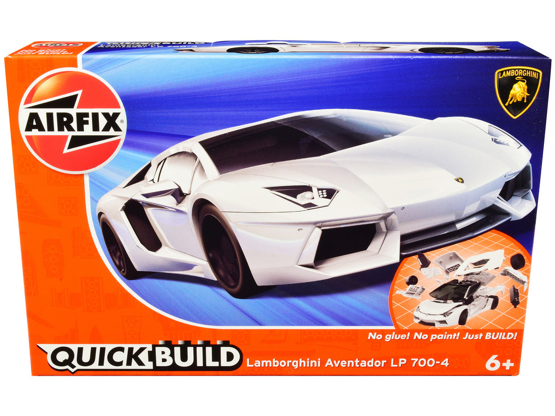 Skill 1 Model Kit Lamborghini Aventador LP 700-4 White Snap Together Model by Airfix Quickbuild-0