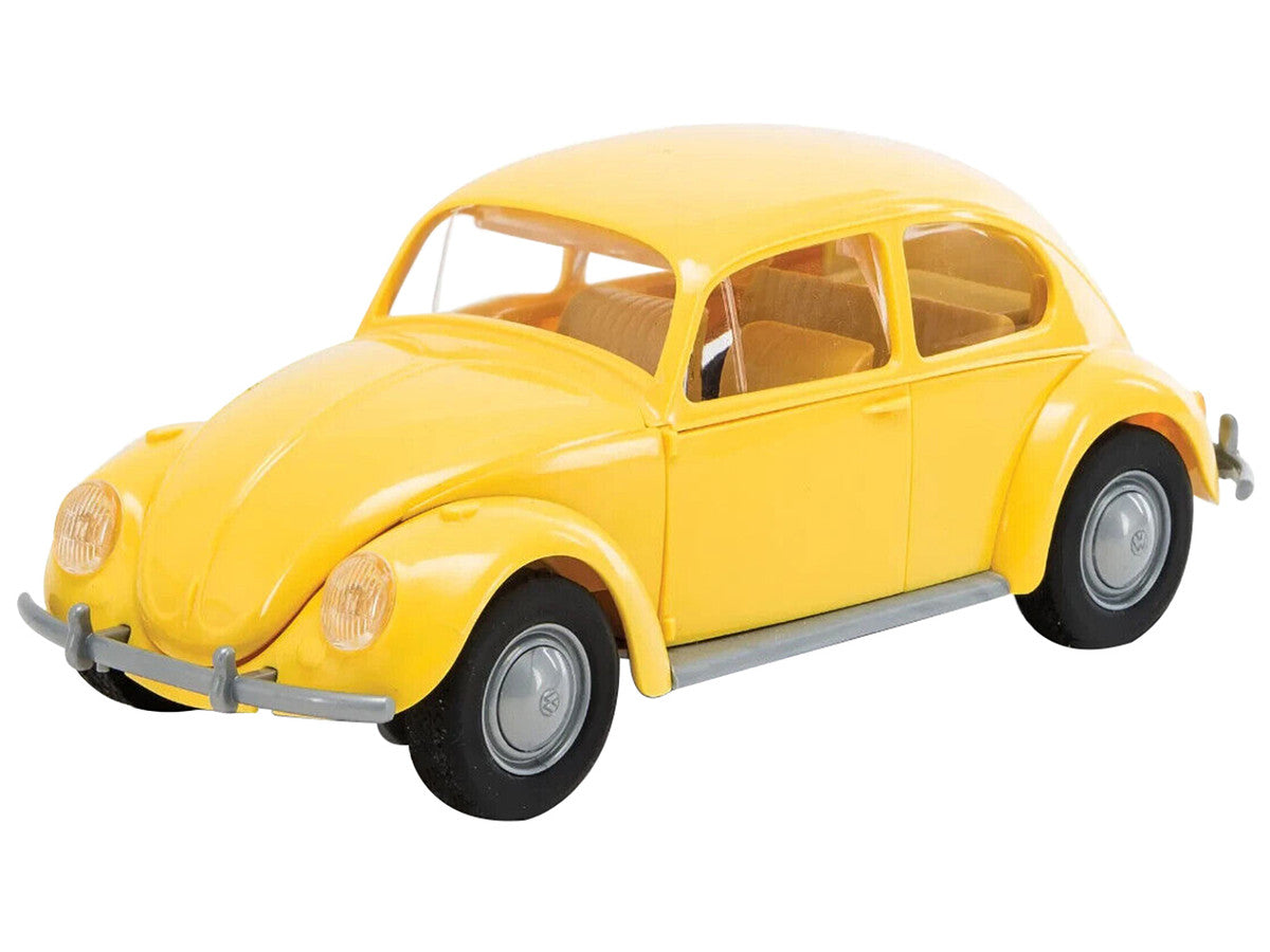 Skill 1 Model Kit Old Volkswagen Beetle Yellow Snap Together Model by Airfix Quickbuild-1