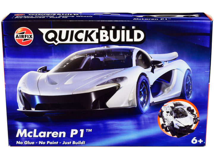 Skill 1 Model Kit McLaren P1 White Snap Together Painted Plastic Model Car Kit by Airfix Quickbuild-0