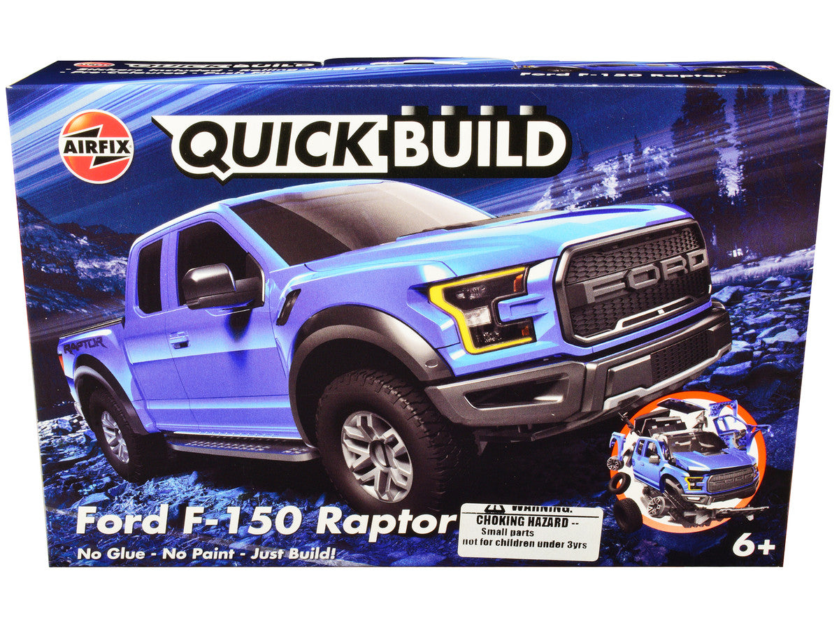 Skill 1 Model Kit Ford F-150 Raptor Blue Snap Together by Airfix Quick ...