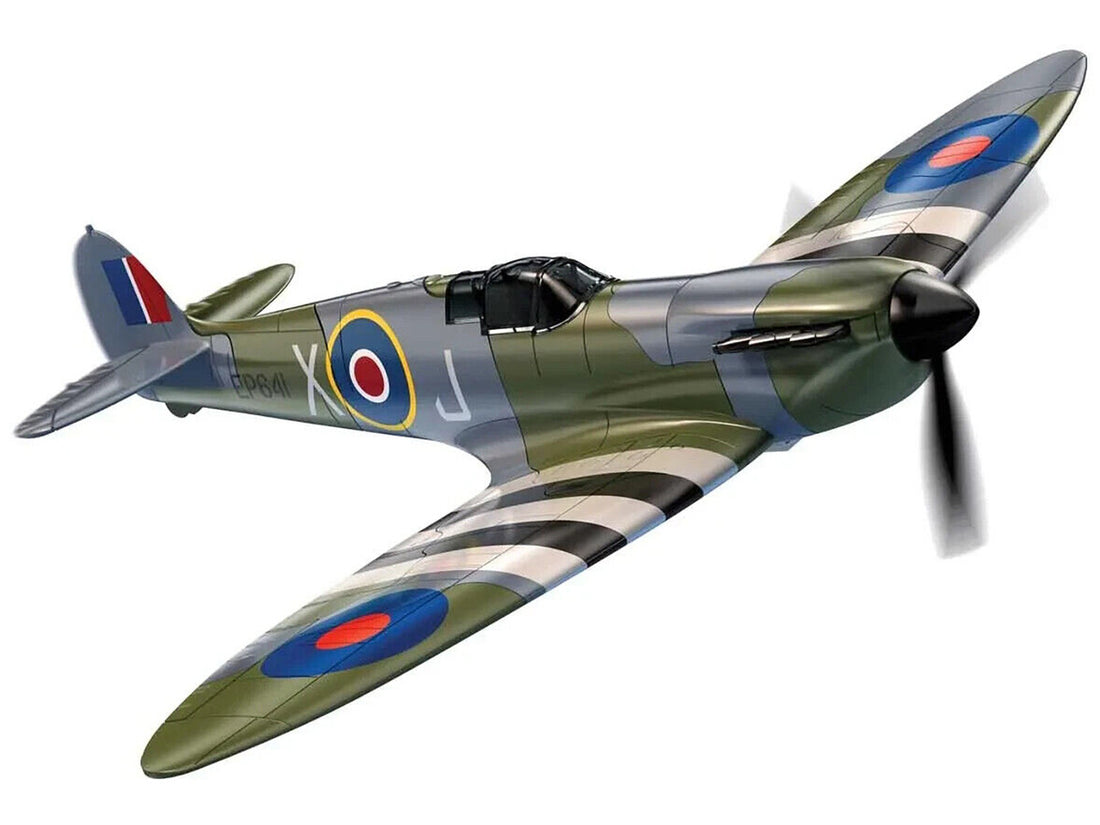 Skill 1 Model Kit D-Day Spitfire Snap Together Painted Plastic Model Airplane Kit by Airfix Quickbuild-2